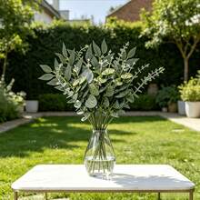 20pcs 4 Types Artificial Mixed Eucalyptus Leaves - Suitable For Indoor And Outdoor Display - Can Be Used For Wedding Decoration, Floral Arrangement And Other Daily Decor Scenes - Multicolor - View 8