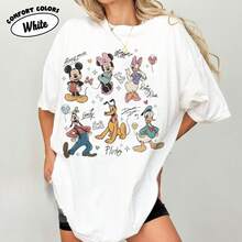 Disney Unisex T-Shirt Retro Mickey And Friends Signatures Shirt, Disney Balloon Shirt, Disney Mouse Head Tee, Mickey & Co Shirt, Disney Family 2026 Shirt - trắng - Xem 1