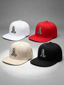 1 Pc Unisex Hip-Hop Baseball Cap With Embroidered Letter "A"; Features An Adjustable Design, Perfect For Outdoor Activities, Travel, And Running - Multicolor - View 2