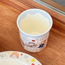 Cốc sứ in hình cô gái hoạt hình dễ thương 14.2oz, hình thỏ kéo xe, bóng bay và hoa, thích hợp dùng ở nhà và văn phòng, uống sữa, cà phê, đồ uống trang nhã có họa tiết hoa, an toàn khi sử dụng trong lò vi sóng và máy rửa chén, món quà thiết thực cho gia đình và bạn bè. - Nhiều màu - Xem 8
