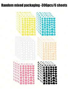 1530/408/306/255/51pcs Star Shaped Stickers, Essential For Photography, Face Painting, Suitable For Parties, Gatherings And Various Entertainment Activities - Multicolor - View 9