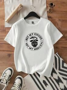 TrendyNot-My-Circus-Not-My-Monkeys- T-Shirt For Daily Use - 白色 - 查看 3