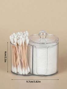 1 Pc  Holder, Bathroom Cup Toothpick Dispenser,  Round Paper Cup Toothpick Storage Box, Bathroom Accessory Storage Box, Vanity Makeup Storage Box Set,For Holiday Beach, Bathroom Collection, Bedroom Collection, Large Capacity - White - View 18