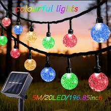 1pc 16/23/39ft 20/50/100 LED Bulb Solar Crystal Ball String Lights, Bubble Lights, Waterproof Solar Outdoor Lighting Strip, 8 Lighting Modes, Suitable For Shops, Gardens, Camping, Parties (Multi-Color/Warm White/White), Halloween And Christmas Decor, Autumn Decor, Home Decor, Outdoor Decor - Solar Bubble Ball - View 15