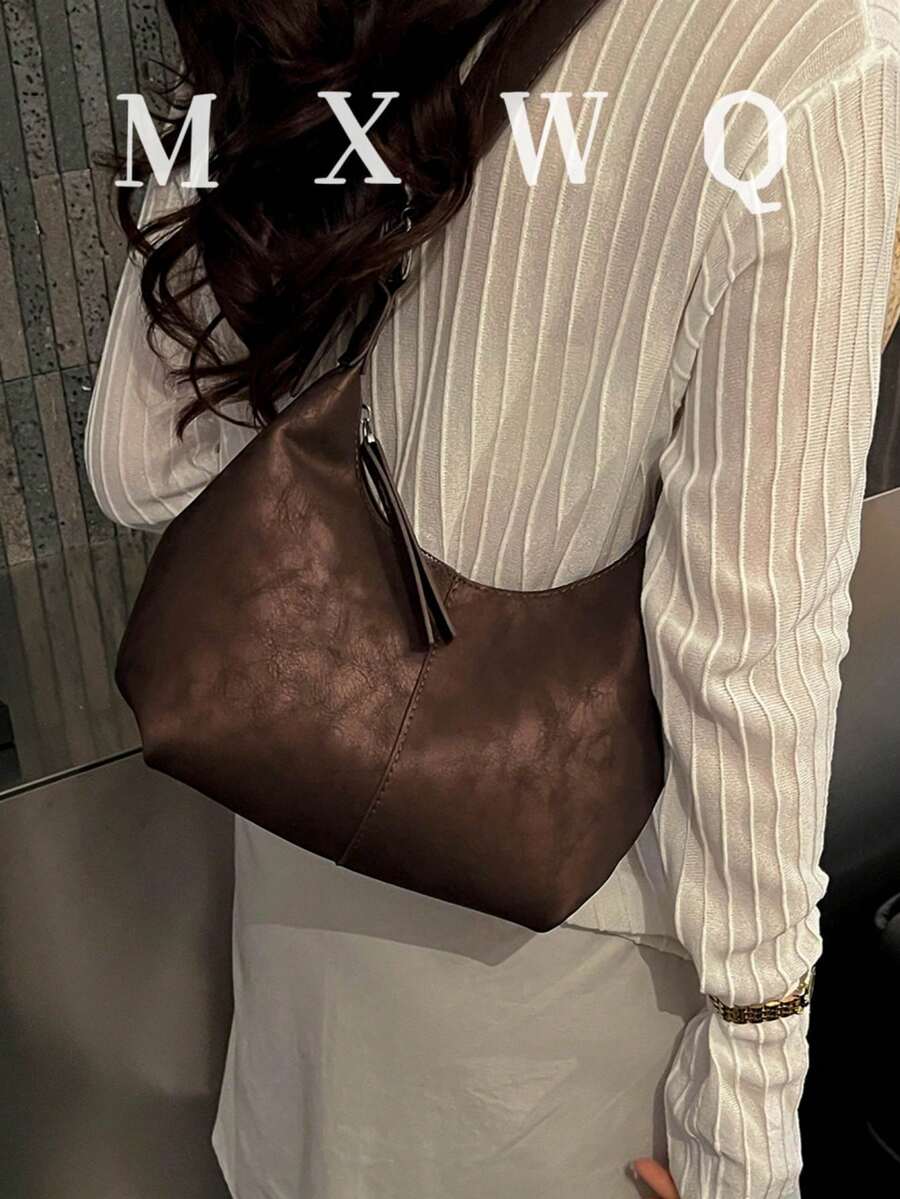 小眾設計紋理PU純色時尚極簡百搭軟面女款迷你腋下肩背包手提包