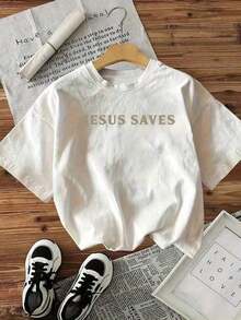 2026 New ArrivalStunning Slogan "You Are Amazing, Beautiful And Enough To Remember This" Letter Print Women Round Neck T-Shirtgoing Out Outfits Y2k Su - 白色 5 - 查看 3