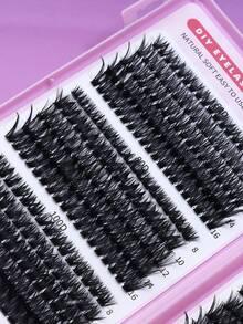 Large Capacity Eyelash Book, 540 Clusters D-Curl Natural Curl Eyelash Extensions, Fluffy And Dense Individual False Eyelashes, Wholesale Thick And Curly False Eyelashes, Soft And Lightweight, Suitable For Parties, Nightclubs, Daily Work, Meetings And Other Occasions, 3D Faux Mink False Eyelashes - D - View 2