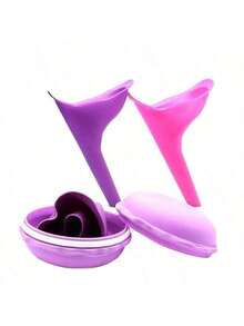 1pc Women's Portable Silicone Urinal, Suitable For Outdoor Travel & Camping, With Storage Box, Suitable For Pregnant Women - Multicolor - View 4