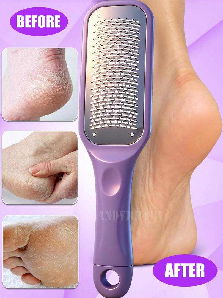 ANDVICTORY 1pc Stainless Steel Foot File & Callus Remover, Can Remove Dead Skin And Cracks On Feet - Multicolor - View 2