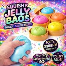 Steamer Included Steamed Bun & Dumpling Squeeze Toy, Deformable Slow Rebound Squishy Stress Ball, Food Shaped Sensory Decompression Gadget, Versatile Desktop Decor & Birthday Holiday Gift For All Ages - 慢回彈 - 查看 2