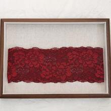 4入/1入歐美風彈性蕾絲飾邊髮箍髮帶，鏤空彈性蕾絲髮飾 - 酒紅色 - 查看 9