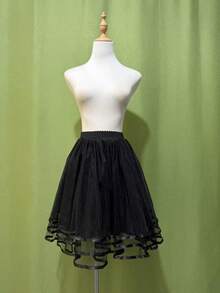 20色女款襯裙蓬蓬裙 50年代三層緞帶薄紗網紗裙 復古新娘內裙 Rockabilly風 - 彩色 - 查看 18