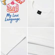 Women's T-Shirt Croissant Pretzel Pancakes Raspberry Syrup Short Sleeve Crew Neck Casua Suitable For Spring And Summer - White - View 4