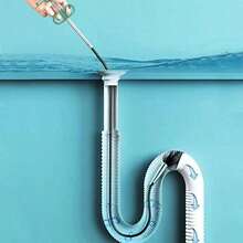 1pc Kitchen Drain Clog Remover, Spring Design Press Handle Grabber, 200cm Pipe Unclogger, S-Shaped 4-Claw Grabber Suitable For Various Complex Pipes, Clears Hair/Kitchen Waste, Prevents Water Accumulation And Mosquitoes, Suitable For Kitchen/Bathroom/Bathtub/Toilet - Drain Cleaner - Avocado - View 6