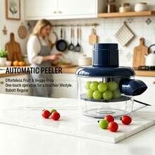 Automatic Electric Fruit And Vegetable Peeler For Home Use. Compact And Sturdy Design, Durable Plastic Material, Perfect For Home Cooks. - Blue - View 7