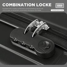YONSLY 16 Inch Suitcase With Detachable Wheels 360° Combination Lock Double Zipper Soft Rubber Handle Trolley Travel Suitcase For Vacation - 黑色 - 查看 5