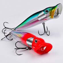 PRO BEROS Proberos 1pc 12cm/16cm Topwater Floating Popper Lure, Artificial Hard Wobbler Rattling Baits, 19g/50g Long Cast Surface Popper For Saltwater Bass Fishing, Fishing Tackle - Butterfly - View 4