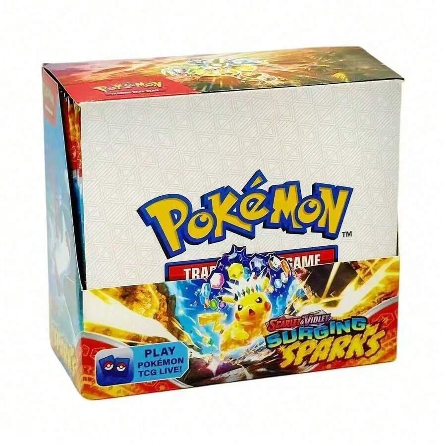 pokemon 寶可夢卡牌包,朱 & 紫系列 - 湧現火花,英文版,1盒36包,每包10張,星光稀有系列,(SV08/朱 & 紫 8),「朱 & 紫 - 湧現火花」收藏卡,稀有卡收藏,卡牌遊戲對戰,成人卡牌桌遊,節日禮物,聖誕禮物,生日禮物,給同學的禮物 - 彩色 - 查看 1