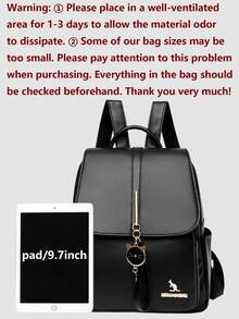 Anti-Theft PU Leather Backpack, Women's Wallet, Multifunctional Fashion Everyday Bag, Multi-Pocket Lightweight Travel Bag, Large Capacity Minimalist Backpack, Convenient Backpack, Suitable For Students, Nurses, Teachers, Business Professionals, Travel, Commuting, Shopping, Office, Dating, Hiking, Training, Work, Birthday Gift, Holiday Gift, Backpack - Multicolor - View 4