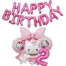 Sanrio Number Balloon Banner Set Hello Kitty Birthday Party Decoration Mall Holiday Decor Hello Kitty Printed Number Balloon Set Birthday Party Scene Decoration Hello Kitty Party Balloon Banner Decoration Party Balloon Room Decoration Hello Kitty Cute Birthday Balloon Package Birthday Decoration Hello Kitty Party Decoration Back To School Season Holiday Gift - Pink - View 4