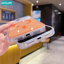 Koolife 紫色闪粉磁吸手机壳，二合一 PC+TPU 防震保护套，透明边框闪亮亮片，兼容 MagSafe，适用于 Apple 17/17pro/17promax/16/15 - 紫色 - 查看 8