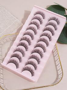 MAANGE 10 Pairs Cartoon Style Natural Lightweight False Eyelashes - Slender Cat Eye Shape False Lashes Made Of Faux Mink Hair, Create Natural Daily Makeup - Reusable, Comfortable, Suitable For Beginners Strip Lashes - Multicolor - View 5