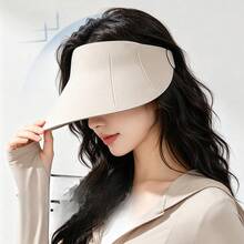 1pc Seamless Integrated Sun Protection Visor Hat, With Widened Brim For UV Protection, Breathable And Non-Sweaty Sun Hat, The First Choice For Holiday Gifts, Valentine's Day Present, Mother's Day Gift, Anniversary Present, Suitable For Short Trips, Camping, Driving, And Commuting, Sun Protection Gear, And A Stylish Accessory - 淺灰色 - 查看 1
