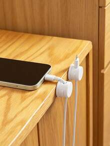 360° Rotatable Magnetic Cable Organizer, Anti-Slip Wire Fixing Clip, Desktop Phone Charging Cable Holder, Practical Home Cable Management Tool - Multicolor - View 3