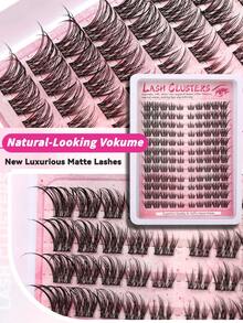 Himirell 120pcs C Curl Natural Lash Clusters, Soft Short Individual Lash Clusters For Eyelash Extensions, DIY Lash Clusters To Create Natural Makeup Look, Easy For Newbies, Reusable, Suitable For Daily Makeup - C - View 3
