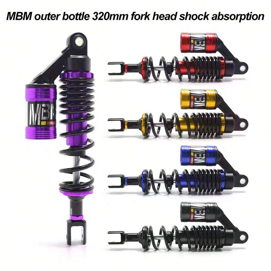 320mm Motorcycle/Scooter Shock Absorber, Universal Aluminum Alloy CNC Adjustable Shock Absorber Suitable For Motorcycle, Electric Bike, Moped Modification, Available In Multiple Colors - A - View 1