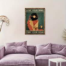 1pc Vintage Vinyl Record Unframed Canvas Wall Art- Inspirational Quote "Lose Your Mind Find Your Soul", Music-Themed Wall Decor, Perfect Gift For Him& Her, Ideal For Living Room Or Bedroom Decor - 666 - View 10