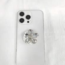 1件裝閃亮水晶花卉手機背夾,鑲鑽花形手機支架,可伸縮可折疊手機支撐架,百搭3D鑽石花卉手機背架,亮片裝飾手機飾品,送給朋友的可愛日常小禮物 - 彩色 - 查看 8