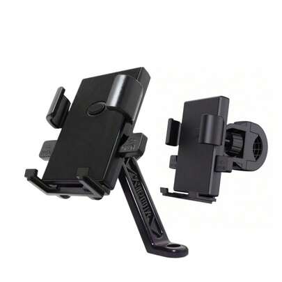 1pc Universal Bike Phone Holder, 360 Degree Rotation, One-Click Quick Lock, Anti-Slip Anti-Shock Motorcycle Bicycle Phone Mount, Choose From Handlebar Or Rearview Mirror Version