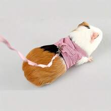 Plaid Pet Harness With Leash, Comfortable 4-Leg Suspender Design, Suitable For Ferrets, Rabbits, Hedgehogs And Guinea Pigs, Spring/Summer - Multicolor - View 7