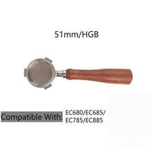 1个51毫米无底滤篮，配有优质木柄和双出水口，适用于EC680和EC685意式咖啡机，是理想的替换零件。 - 彩色 - 查看 14