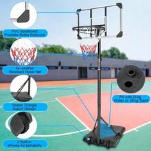 Portable Basketball Hoop, Height Adjustable From 170 -- 213 Cm, With Wheels, Suitable For Indoor And Outdoor Use, For Teenagers And Adults. - Hitam - View 5