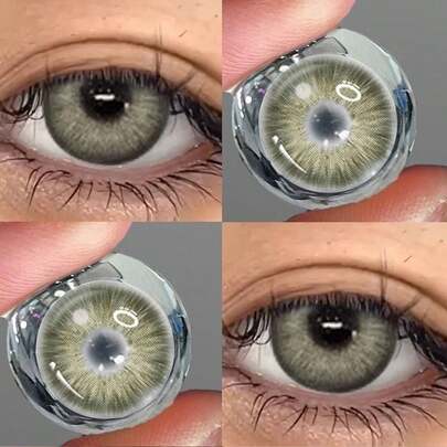 Kit de lentilles de contact 3D en forme d'œil de diable pour Halloween, comprenant un étui, une boîte de gel crème avec miroir, une pince à épiler et un outil de retrait. Accessoire de voyage portable idéal pour une utilisation quotidienne en extérieur, pour le cosplay de Noël ou les festivals.