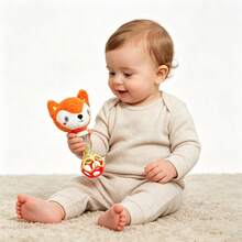 Juguete de peluche suave de zorro/koala para bebé, sonajero de plástico con cuentas de colores, juguete de sonajero sensorial adecuado para recién nacidos - Multicolor - Ver 2