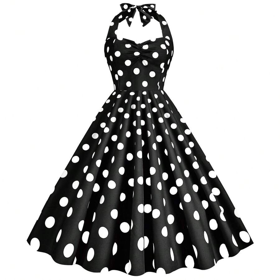 Stage Dance Wear - Black Background With White Dots - View 1