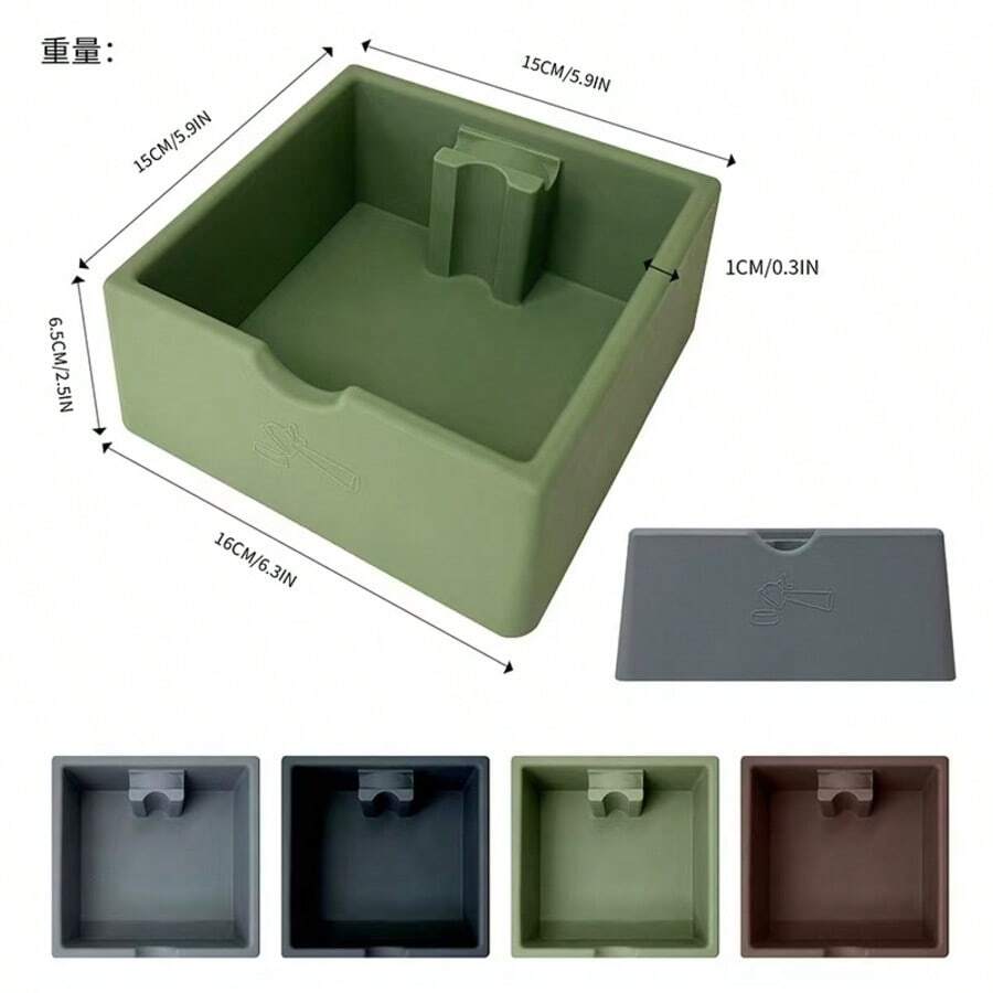 Boîte de frappe silencieuse en silicone, bac à marc de café, bac à déchets assorti à la machine à café, boîte de rangement de poudre pour usage domestique - Voir 1