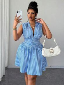 Women Midi Dresses - Blue - View 3