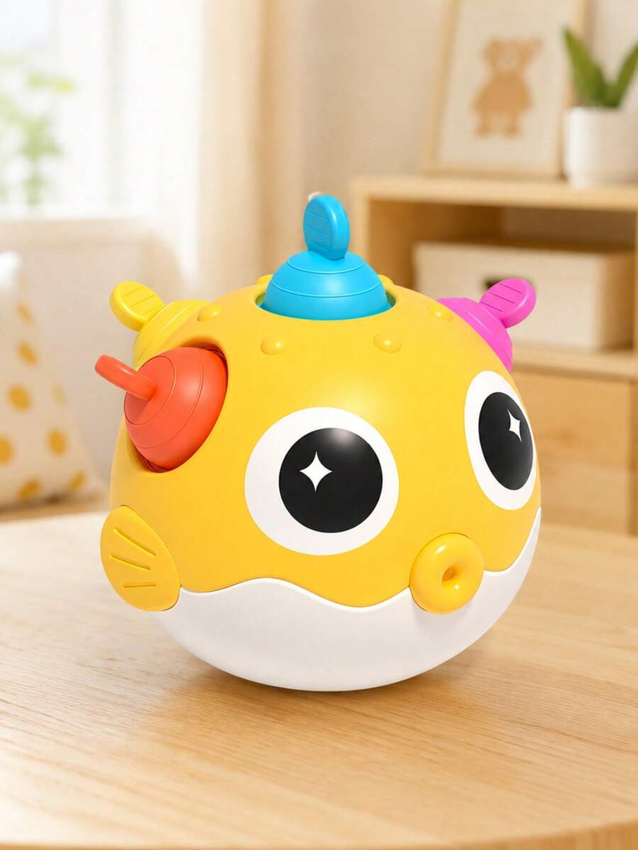 Baby Toys - With Rotating Buttons, Rattles, Rolling Design To Make Clear Crisp Sounds, Made Of Silicone Material For Pressing And Chewing - Multicolor - View 1