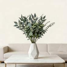 20pcs 4 Types Artificial Mixed Eucalyptus Leaves - Suitable For Indoor And Outdoor Display - Can Be Used For Wedding Decoration, Floral Arrangement And Other Daily Decor Scenes - Multicolor - View 10