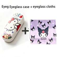 Hello Kitty 硬质眼镜盒，高品质便携式女士眼镜盒，时尚眼镜收纳盒，卡通设计 - 彩色 - 查看 10