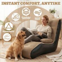 1pc Inflatable Slouchy Sofa Home Leisure Fashion Comfortable Air Bed Indoor Folding Bed Leisure Sofa - Multicolor - View 4