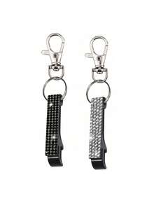 Vigour Summer Diamond Decor Manual Easy-Open Can Opener, With Keychain, Bottle Cap Opener, Beverage Can Opener, Comfortable Durable Plastic Kitchen Tool, Easy To Open, Portable, Suitable For Soda, Beer And Beverage Can Tops, Leak-Proof Cap Removal, Valentine's Day Gift - Multicolor - View 26
