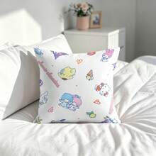 Miniso Funda de cojín con personajes de Sanrio, funda de cojín con patrón blanco con Hello Kitty, My Melody, Cinnamoroll, Little Twin Stars y Pompompurin para sofá, sala de estar, dormitorio y decoración del hogar - Color - Ver 3