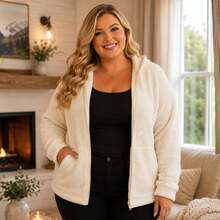 Plush Teddy Coat With A Soft Touch And Perfect Comfort For Cold Winter Days! 12925.C1 - 白色 - 查看 2