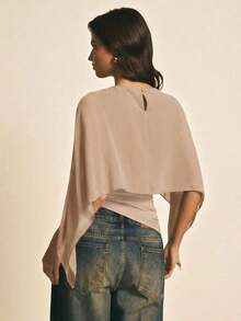 Women's Brown Shawl Collar Casual Blouse, Elegant Blouses For Women, Casual Blouses For Women, Suitable For Daily Wear, Going Out, Coming And Going In Autumn/Winter, Blouse Of - 卡其色 - 查看 6
