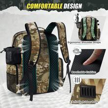 45L Fishing Backpack With Rod Holders & Rain Cover Large Water Resistant Fishing Tackle Bag Store Fishing Gear - Khaki - View 6